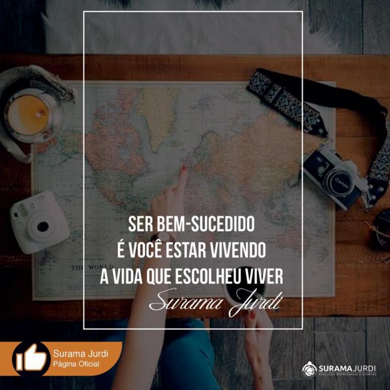 Frase Liderança: Ser bem sucedido é você estar vivendo a vida que escolheu viver - Surama Jurdi